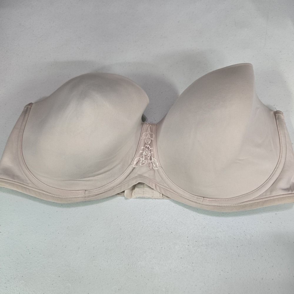 Vanity Fair Women Bra 42DD Beige‎ 74380 Strapless Underwired Lace Lightly Lined